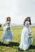 Dusty Blue Tulle A-line Long Custom Bridesmaid Dresses , BGB0027