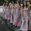 Mismatched Purple Chiffon A-line Custom Long Custom Bridesmaid Dresses , BGB0066