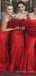 Mermaid Red Satin Strapless Long Custom Bridesmaid Dresses, BGB0094