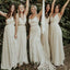 A-line Chiffon Long Custom V-neck Bridesmaid Dresses, BGB0106