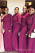 Sexy Sheath Fuchsia Mermaid Long Sleeves Long Custom Bridesmaid Dresses, BGB0111