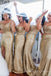 Mismatched Gold Sequins Mermaid Long Custom Bridesmaid Dresses, BGB0131