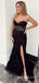 Popular Mermaid Tulle Appliques Sweetheart Long Sleeves Long Evening Prom Dresses, Custom Strapless Prom Dresses, BGS0279