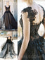 Black Applique Tulle Elegant Cheap Evening Long Prom Dress Ball Gown, BG51495