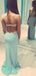 Backless Blue Sexy Mermaid Sweet Heart Long Prom Dresses, BG51150