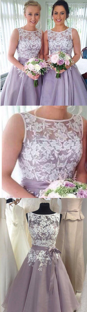 Junior Pretty Organza Lace Short Bridesmaid Dresses, BG51045 - Bubble Gown