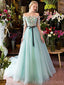 Off the Shoulder Charming Half Sleeves Long Evening Prom Dresses, BGP043