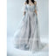 Most Popular Off the Shoulder Short Sleeves Grey Blue Gradient Long Prom Dress, BGP089