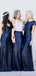 Column/Sheath Royal Blue Sequin Long Bridesmaid Dresses , BN1051