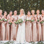 Gold Sequin Short Sleeves Long Mermaid Bridesmaid Dresses , BN1053