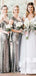 Grey Sequin Long Mermaid Bridesmaid Dresses , BN1063