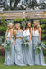 Simple A-line Two Pieces Long Custom Bridesmaid Dresses , BN1294