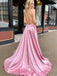 A-Line Spaghetti Straps Side Long Evening Prom Dresses, MR7021