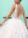 A-Line Pink Lace Long Evening Prom Dresses, Cheap Pink Wedding dresses, MR7068