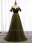 Off Shoulder Long Evening Prom Dresses, Cheap Sweet Prom Dresses, MR7069