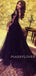 Sexy See Through Black Lace Long Sleeve A-Line Long Evening Prom Dresses, MR7103