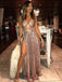 Rose Gold Sequin Sexy Side Slit Long Evening Prom Dresses, Cheap Custom Prom Dresses, MR7231