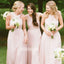 Pink Chiffon Wedding Party Long Bridesmaid Dresses BMD002