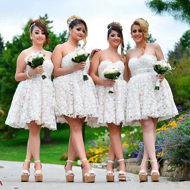 Pretty Sweetheart Lace Lovely Short Bridesmaid Dresses, BG51359