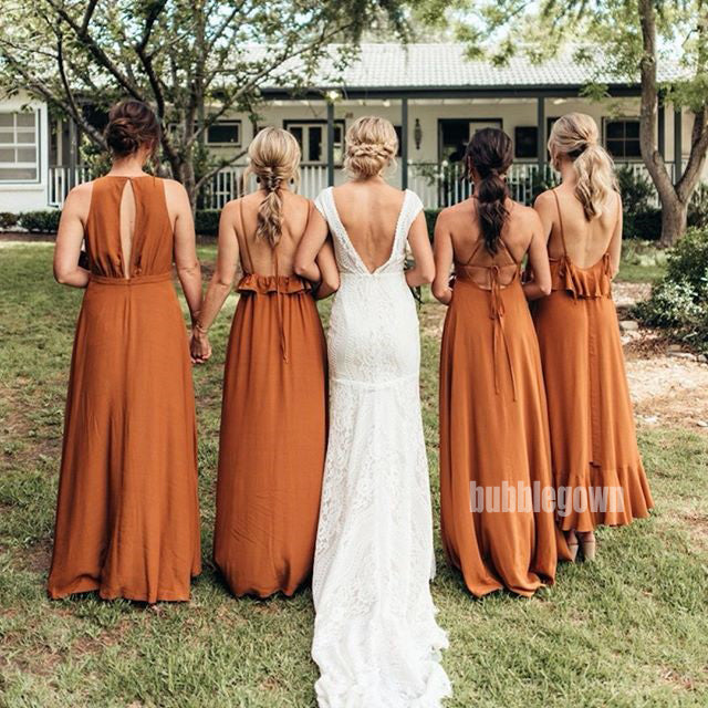 Mismatched Styles Wedding Party Long Bridesmaid Prom Dresses GDW102