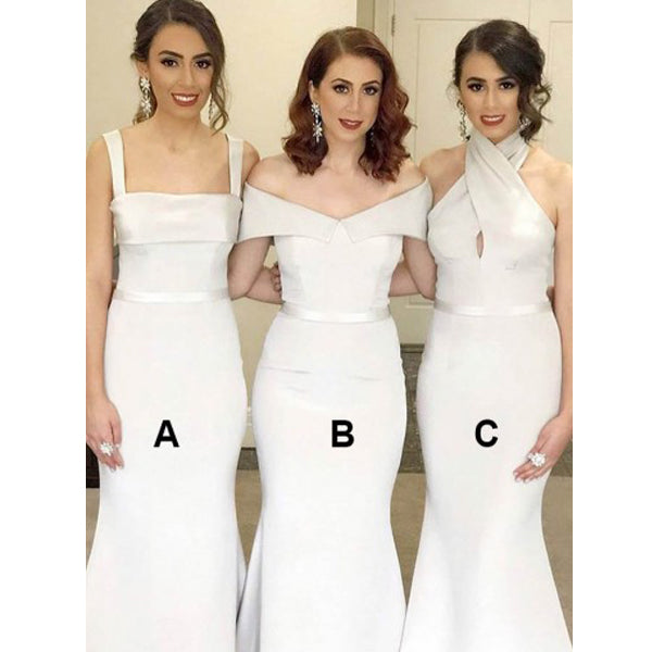 Mismatched Elegant Mermaid Affordable Long Wedding Bridesmaid Dresses, BGP291