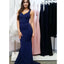 Elegant Navy Blue Mermaid Long Cheap Bridesmaid Dresses, BG51248 - Bubble Gown