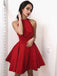 Halter Red Simple Cheap On Sale Short Homecoming Dresses, BH103 - Bubble Gown