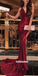 Sexy V-neck Side Split Sequins Long Prom Dresses FP1209