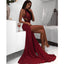 Halter Sexy Lace Side Slits A Line Long Prom Dresses, WP008